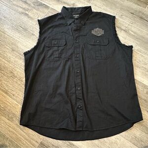 Harley Davidson Men's Sturgis Blowout Button Down Sleeveless
Vest Size 3XL Biker
